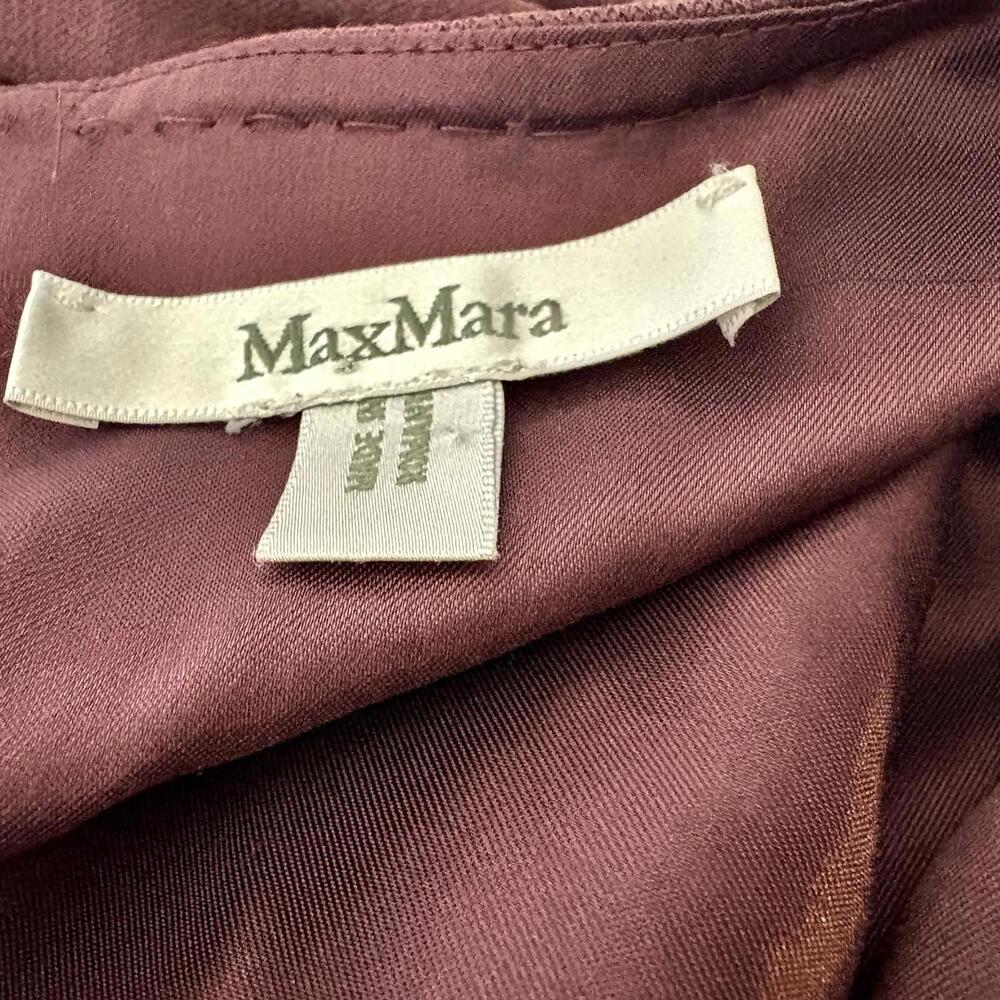 Vintage 70's MAX MARA Stretch Wool Blend Midi Dress Ruffle M - Picture 9 of 9